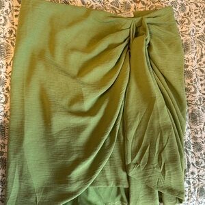 Vestique Green Wrap Mini Skirt Resort Wear